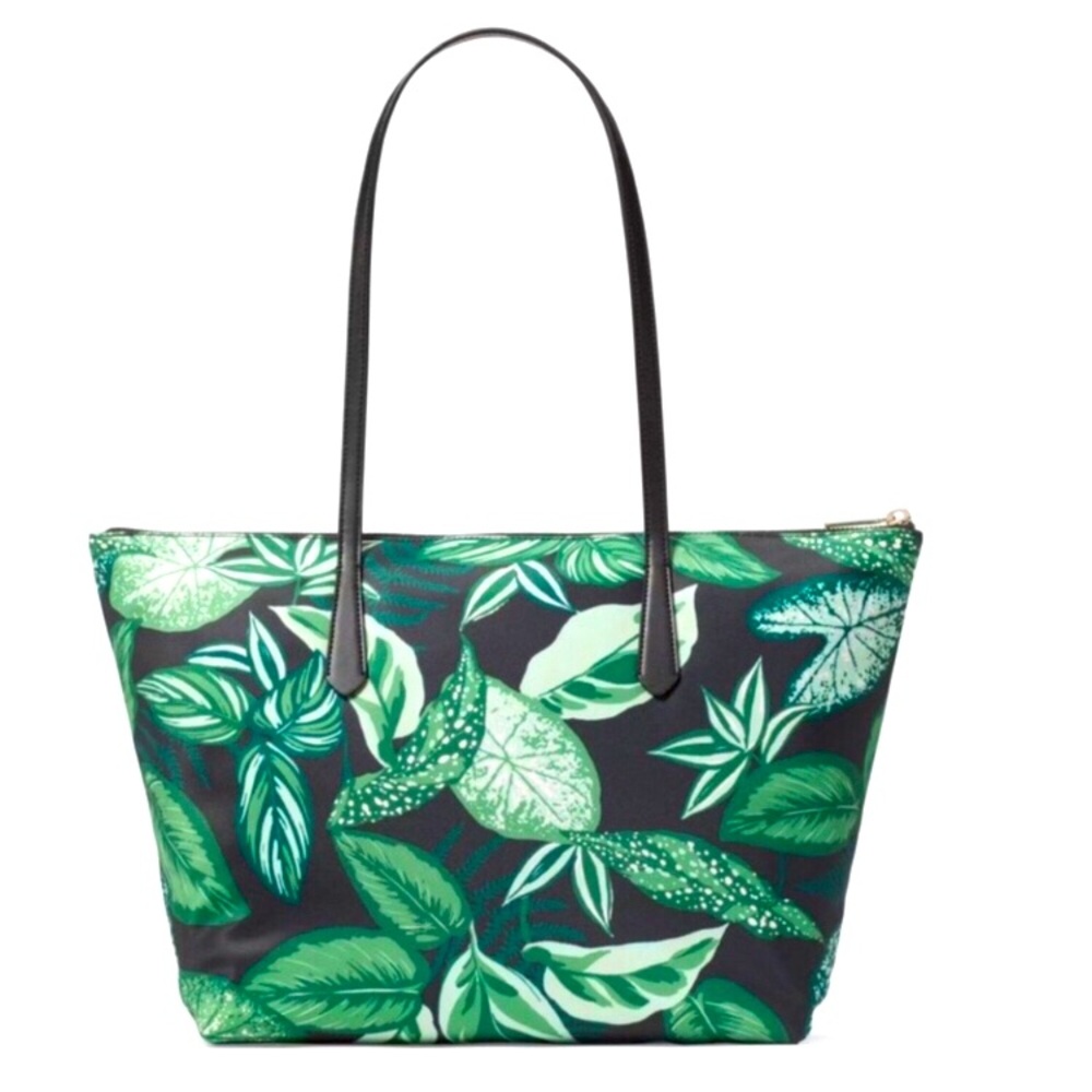 Kate Spade Green and Gold Tropical Tote